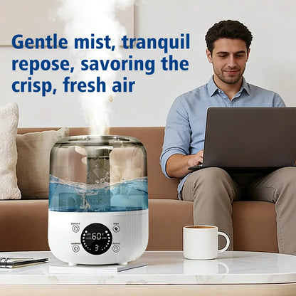 3000mL Smart Air Humidifier with Dual Mist Output: Essential Oil Aroma Diffuser for Home & Office, Equipped with Adjustable Fog
