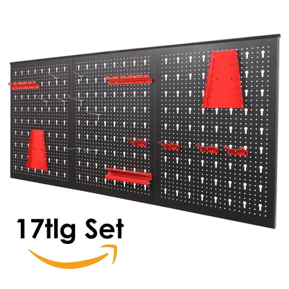 117x55cm Metal Pegboard Wall Organizer with Hooks 17PCS Kit, Garage Storage Bins, and Panel Tool Organizer Pegboard Wall Control