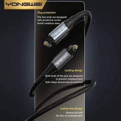 YONGWEI 5.1 Channel SPDIF Fiber Toslink Digital Optical Audio Cable for TV Box PS4 Speaker Soundbar Amplifier Subwoofer