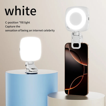 Phone Selfie Light 2700K-6500K Portbal Pocket Make UP Fill Light with Rechargable Battery Clip Rig Photo Lamp for Beauty Ring