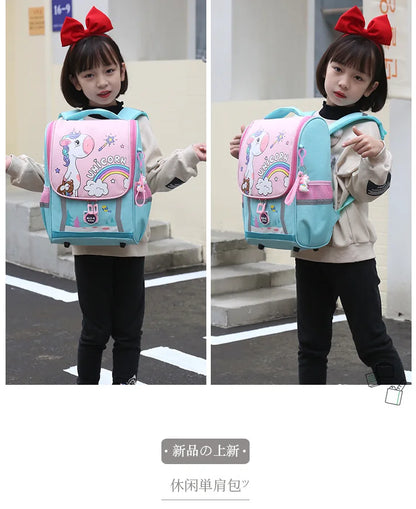 Waterproof Children Primary School Bags Cute Unicorn Rainbow Backpacks Kids Cartoon Animal Dinasour Shcoolbags for Kindergarten
