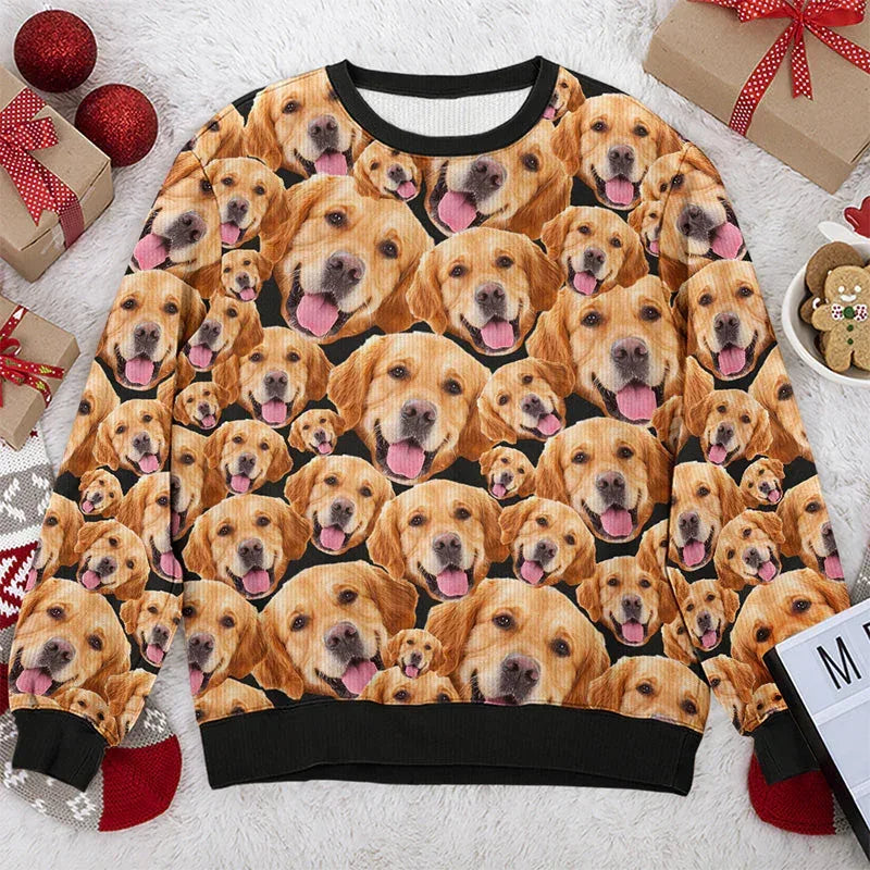 Custom Your Photo 3D Print Ugly Christmas Sweater DIY Face Family Pullovers Funny Image Sweatshirt Personalized Xmas Gift Unisex