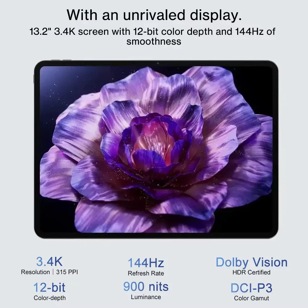 OnePlus Pad 3 Global Version Tablet Snapdragon 8 Elite 13.2" 144Hz Display 3.4K Resolution 8 Speakers Wi-Fi 7 Android 15