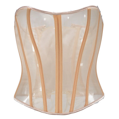 Sexy Thin Body Shaper Underwear Corset Waist Trainer Lingerie Lace Corsets Perspective Mesh Shapewear Women Fashion Clothes Faja