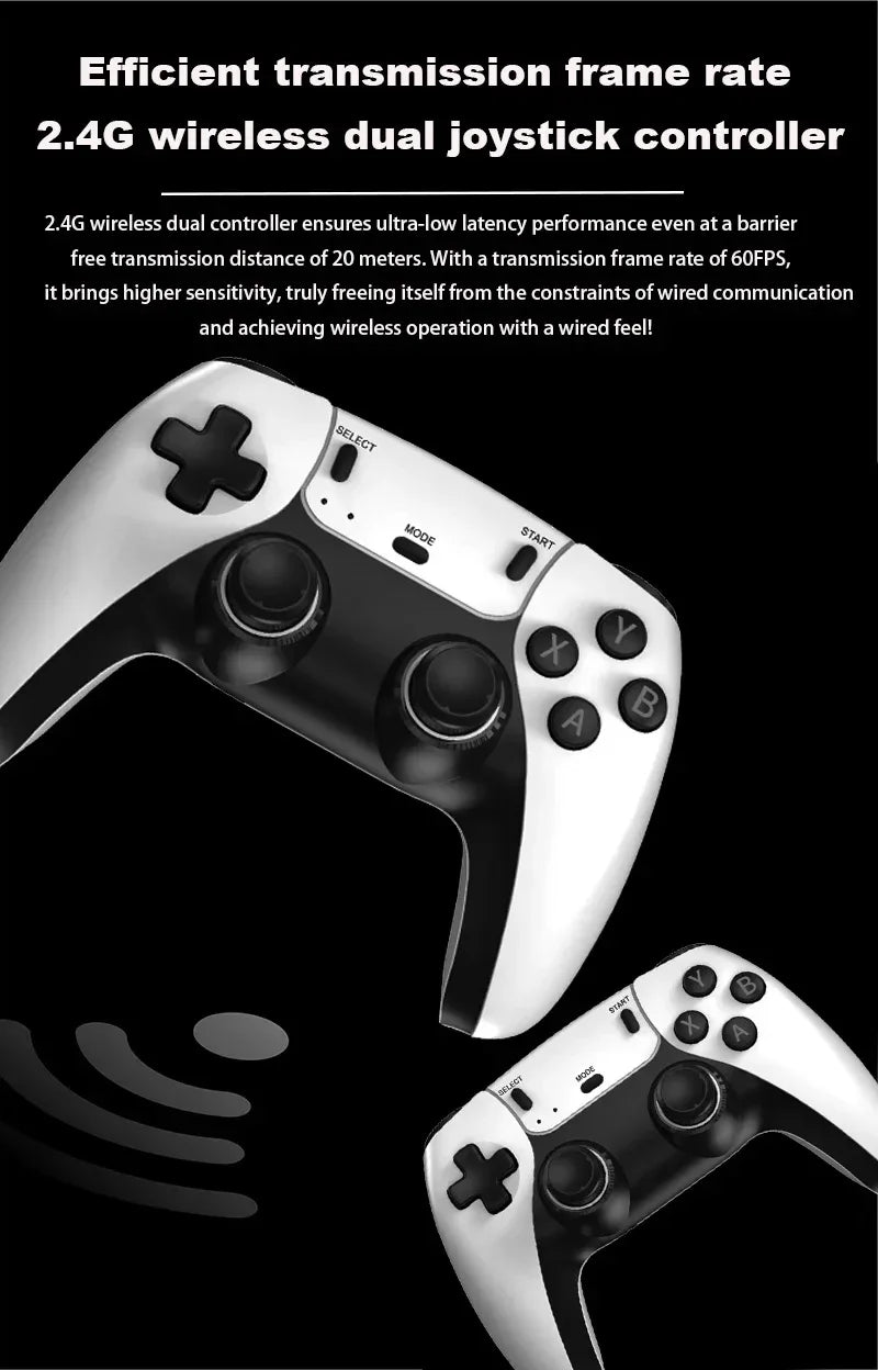 New 4K TV Game Stick M15 ultra 64G 128G Handheld Game Player 2.4G Dual Wireless Controller 50000+ Games Family Game Player