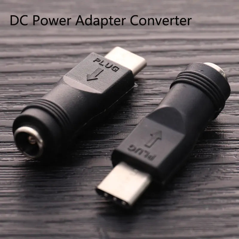 1/2pcs DC Power Adapter Converter 5.5x2.1mm Female Jack To USB Type C Male Connector DC To USBC For Laptop Notebook Computer