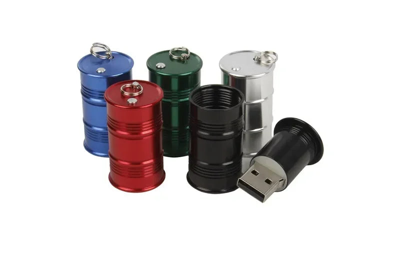 JASTER Colorful Oil Drum USB Flash Drives 128GB Metal Pen Drive 64GB Real Capacity Memory Stick 32GB Portable Pendrive 16GB 8GB