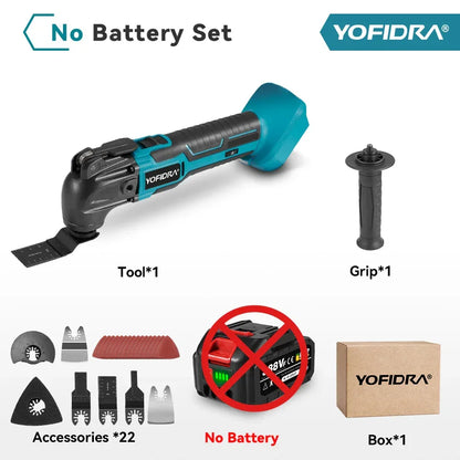 YOFIDRA Cordless Oscillating Multi Tool 6 Gears Electric Cutting Polishing Trimming Machine Power Tool For Makita Battery Pin