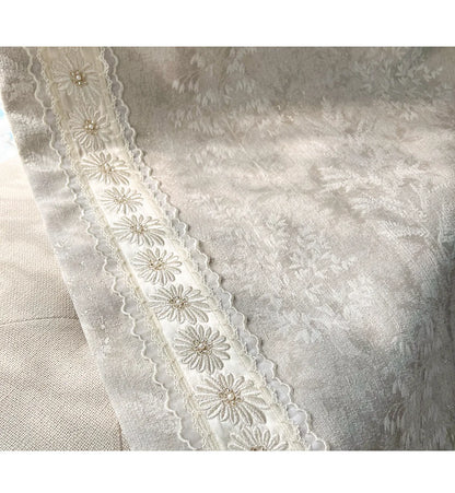 French Retro Style High-end Luxury Romantic Jacquard Chenille Lace Blackout Curtain Bedroom Door Screen Shutter Home Decor
