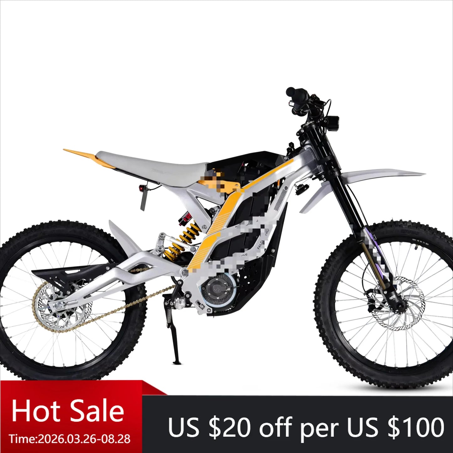 Tc Aluminum Alloy Full Absorber Falcon Electric Off-Road Vehicle Adult 72V Off-Road Motorcycle Mountain Highway 10000W Brushless
