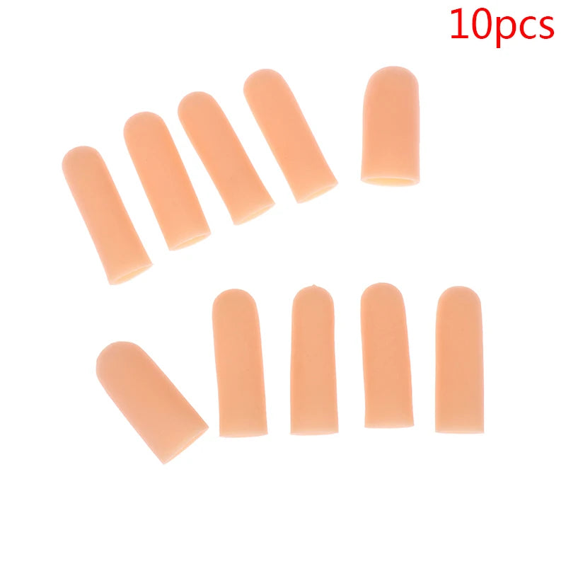 3/10pcs Finger Protector Anti-cut Silicone Gel Tube Hand Bandage Heat Resistant Finger Sleeves Great Cooking Kitchen Tools