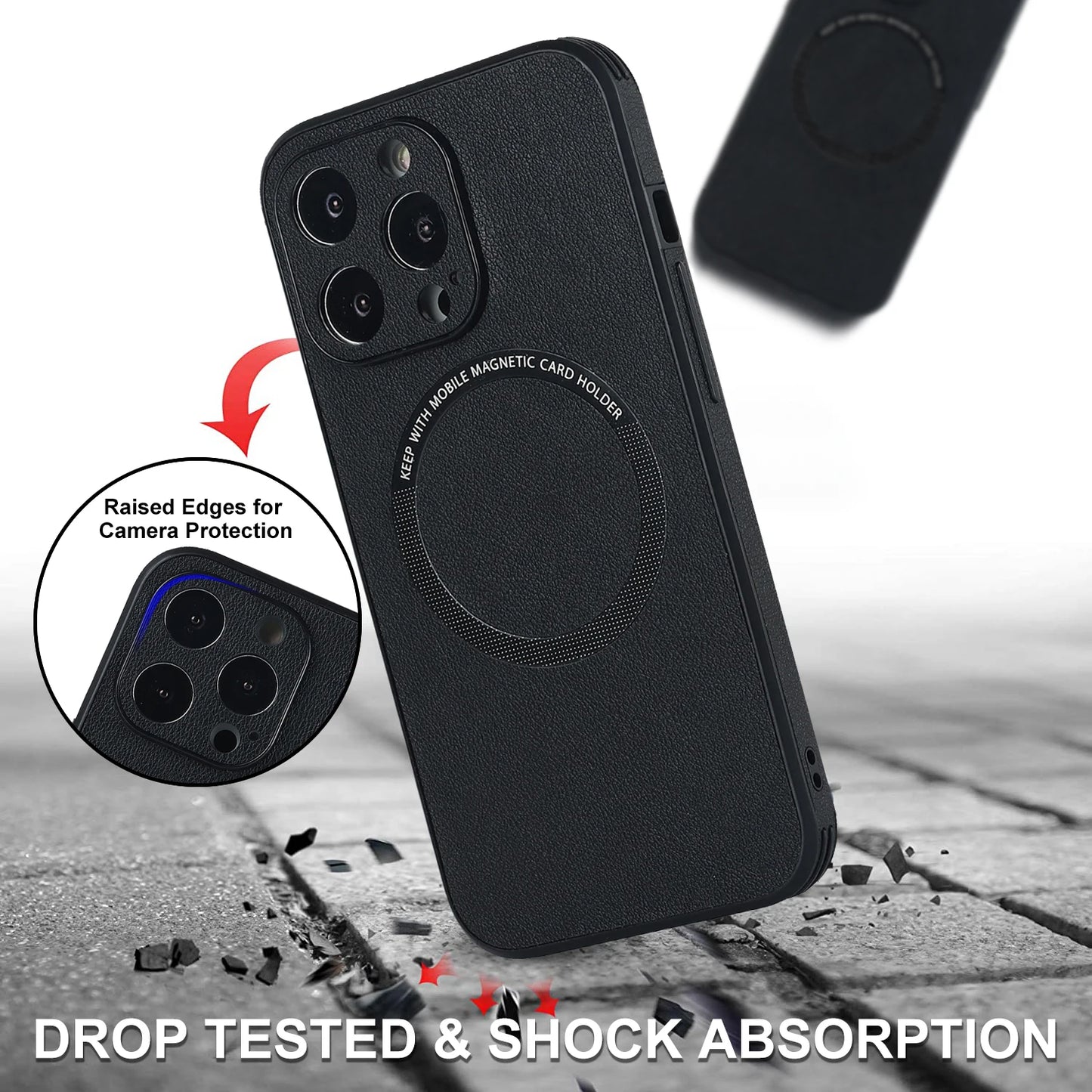 Luxury For Magsafe Wireless Charging Leather Case for iPhone 13 14 12 Mini 11 Pro Max X S XR 7 8 Plus Soft Square Magnetic Cover
