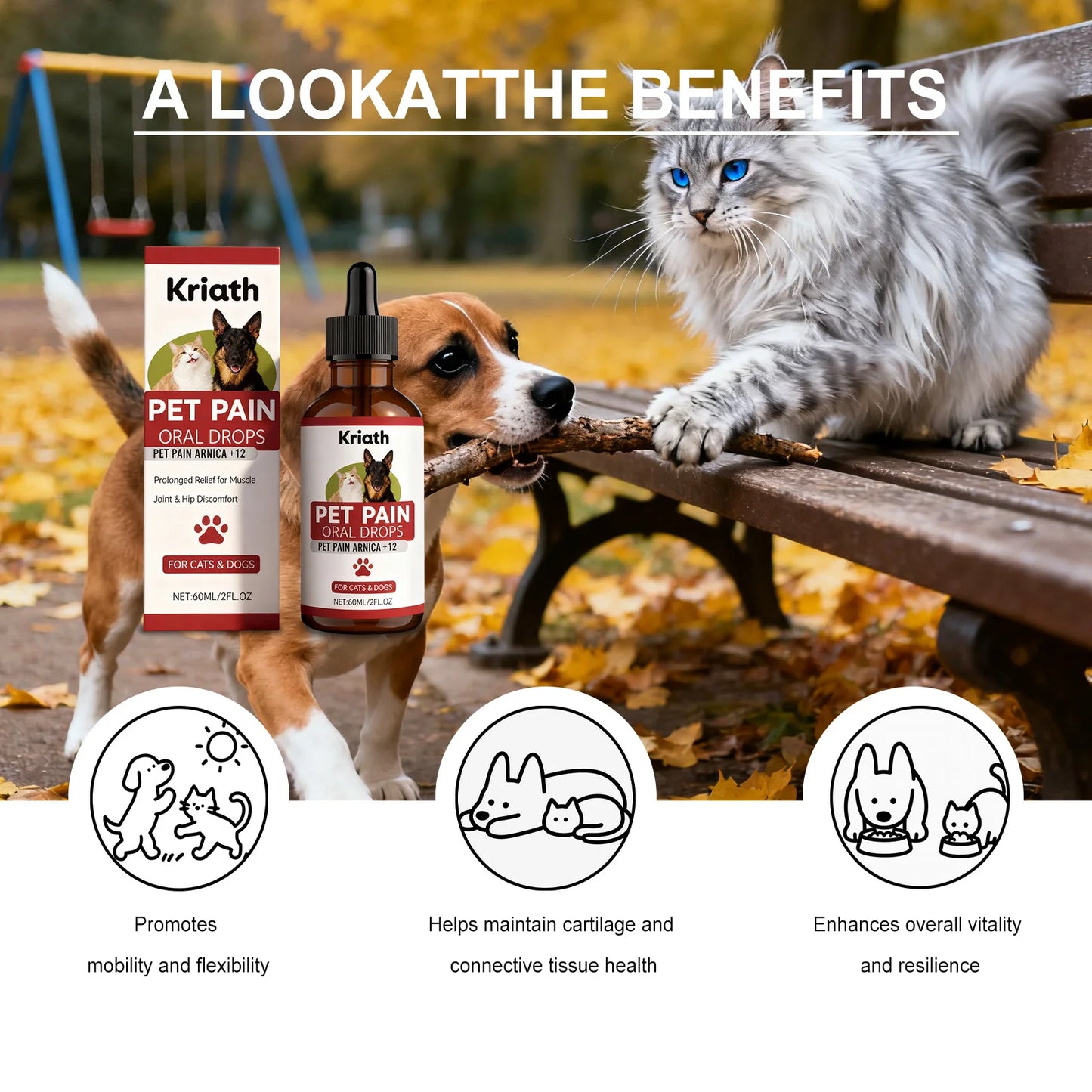 Pet Herbal Care Drops Effectively Nourish Joints Maintain Cartilage Health Enhance Resilience Gentle Ingredients Pet Joint Drops
