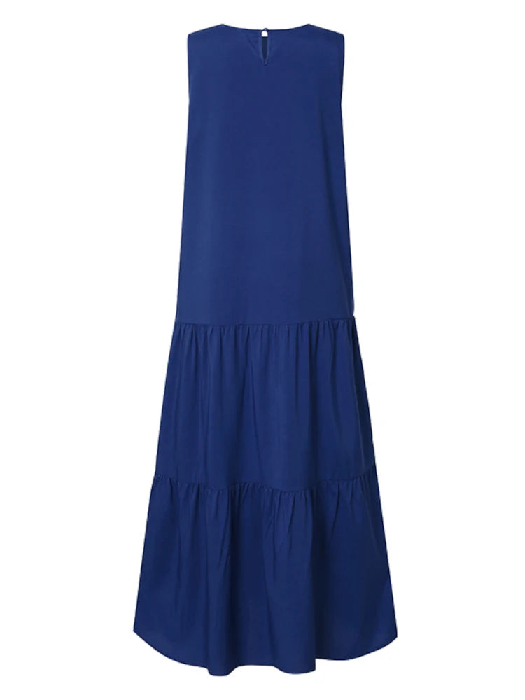 2025 ZANZEA Women Summer Dresses Stylish Sleeveless Ruffles Hem Sundress Casual A-line Holiday Beach Vestido Elegant Party Dress