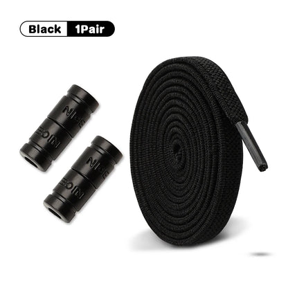 Elastic Laces Sneakers No Tie Shoe laces Colorful Capsule Lock Shoelaces Without ties Kids Adult 0.6cm Flat Shoelace 1Pair/2Pair