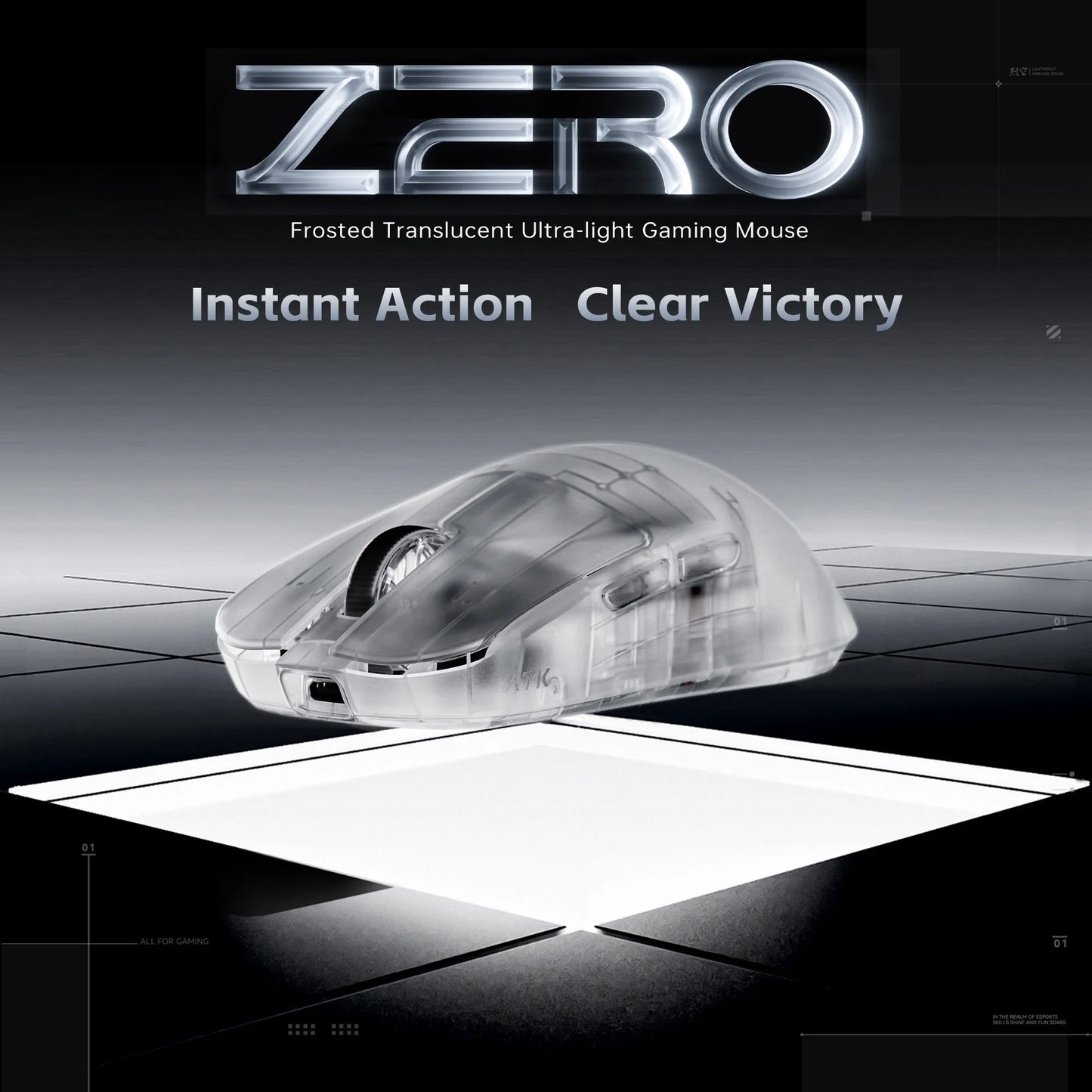 ATK Blazing Sky ZERO Ultralight Wireless Gaming Mouse Dual 8K PAW3950Ultra Transducer Wireless Mouse Ergonomic Mouse Foggy Mice