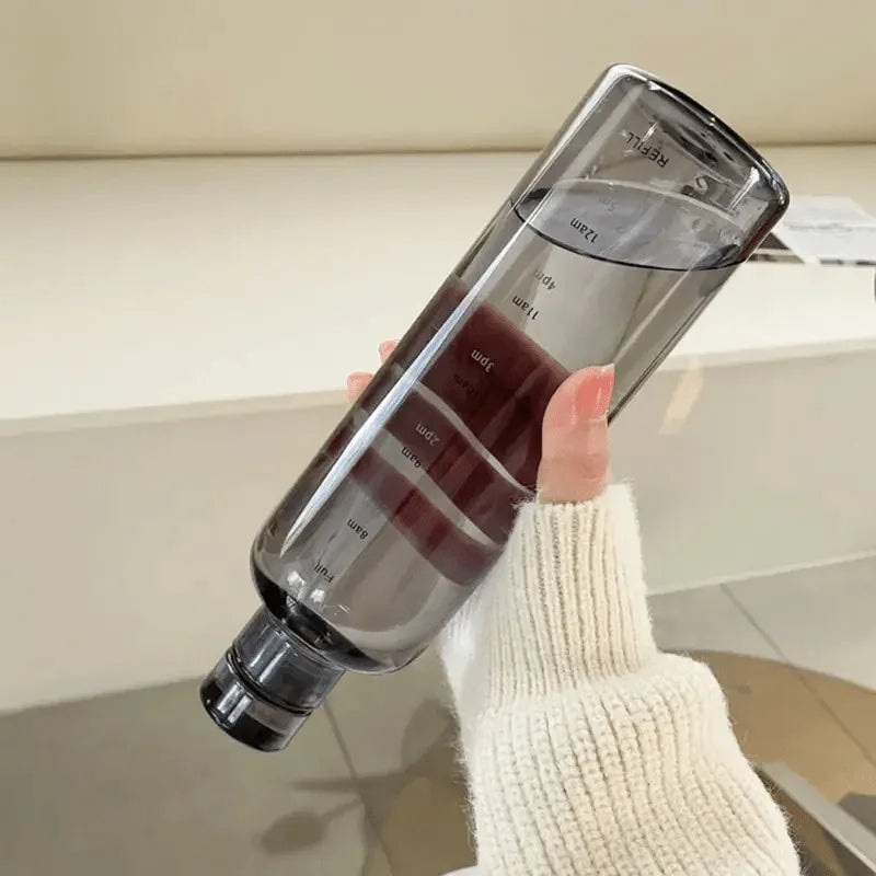 500ml Transparent Leakproof Water Bottle, Anti-Drop Sports Bottle with Time Scale Design, Ideal for Outdoor Use, Hydration on th