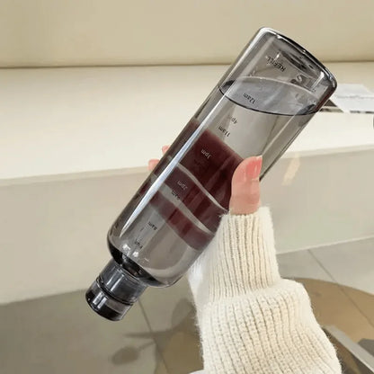 500ml Transparent Leakproof Water Bottle, Anti-Drop Sports Bottle with Time Scale Design, Ideal for Outdoor Use, Hydration on th