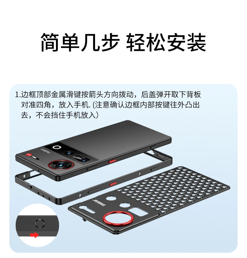 1:1 Copy for MacPro heat dissipation Metal bumper for ZTE Nubia Z70 Ultra Z70U cover Case Full Aluminium Alloy silky capas Funda
