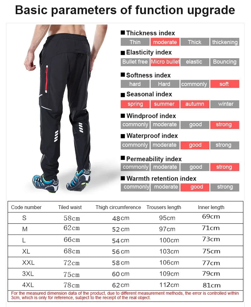 WEST BIKING Cycling Pants Spring Summer Outdoor Sports Pants Breathable Comfortable Cycling Running Trousers Men Bicycle Pants