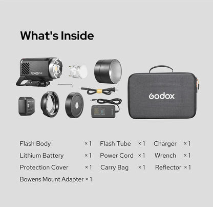 Godox AD II Series Out-door TTL Flash AD100/200/300/400/600PROII For Nikon Canon Sony Fuji Olympus LED Modeling Lamp