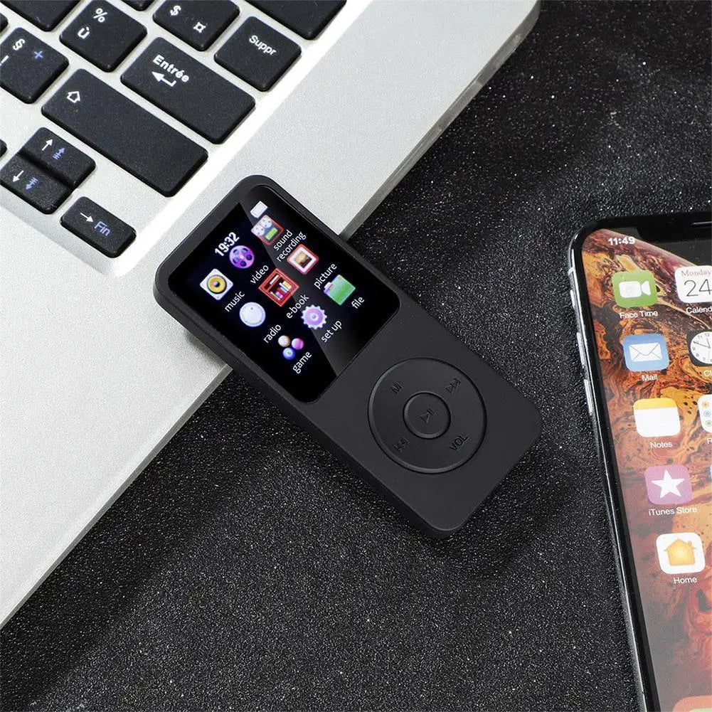 MP3 MP4 Player Bluetooth-Compatible5.0 Sports MP3 Player 1.8in Color Screen Music Stereo Player Gift for Kid