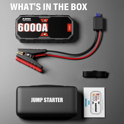 Car 6000A Portable Jump Starter With Power Bank Fast Charge PD65W 12V Auto Battery Charger Booster Starting Device