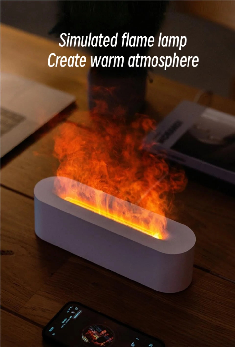 New 7 Colors Flame Lamp Air Humidifier Aromatherapy Diffuser USB Ultrasonic Cold Mist Sprayer Essential Oil Diffuser Humidifier
