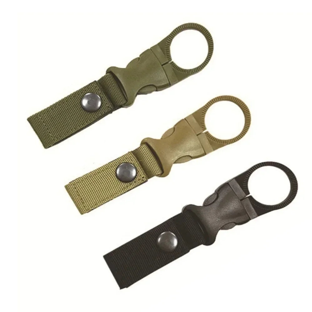3Pcs Outdoor Tactical Nylon Webbing Water Bottle Clip Multifunctional Climbing Clip Portable Water Bottle Quick Clip Clamp Clip