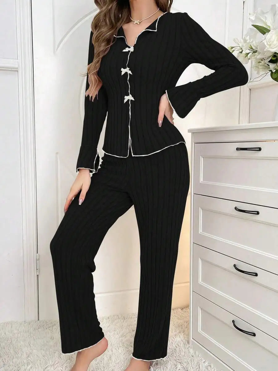 Women's Two-piece Pajamas Autumn And Winter Home Warm Casual, Fashionable And Wearable Home Clothes Set For Women