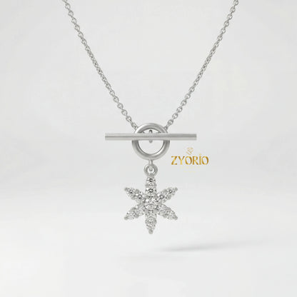 Radiant Star Diamond Pendant Necklace 925 Sterling Silver Luxury Jewelry For Women