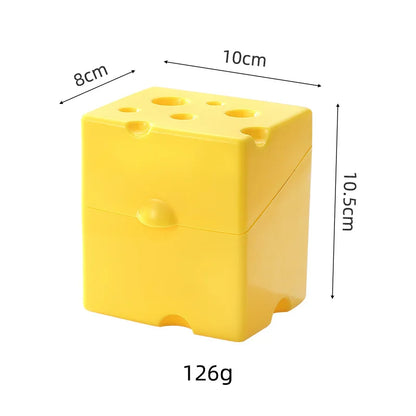 Plastic Sliced Cheese Storage Container with Lid And Holder Flip Top Butter Block Box Cheese Slice Saver Kitchen Organizer