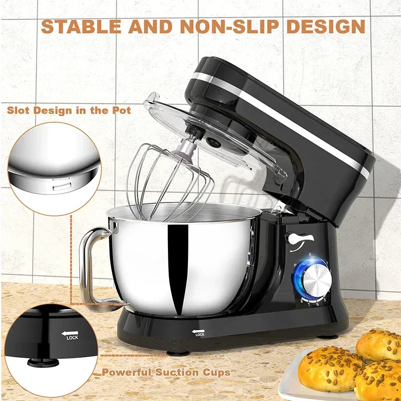 Powerful Stand Mixer Electric Blender Desktop Egg Whisk 1000w 8+P Speed Food Processor Multifunctional Kitchen Mixer with Bowl