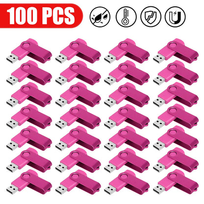 100PCS USB 2.0 Pendrive 128GB 64GB 32GB 16GB 8GB USB Flash Drive 4GB 2GB Free Laser Logo 2.0 USB Flash Drive Stick Best Gift