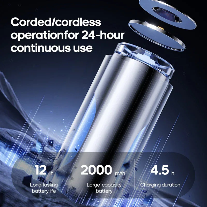 Portable Household Quiet Tower Fan 3 Speeds Wall Mounted Air Conditioning Fan 2000mAh Non-drilling Circulating Fan Room Kitchen