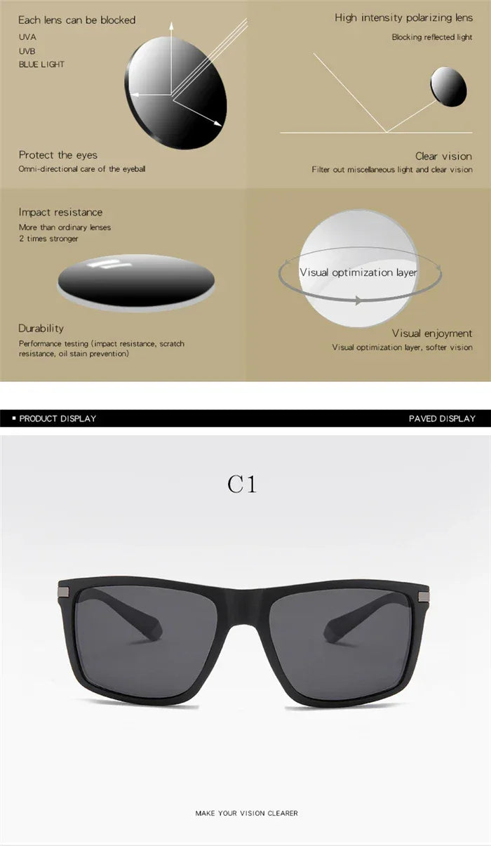 Outdoor Sport Square Nearsighted Sunglasses With Diopters Driving Anti-Glare Prescription Sun Glasses For Men 0 -0.5 -0.75 To -6