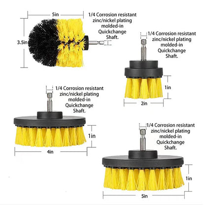 Electric Scrubber Grill Brush Kit 2/3.5/4'' Power Cleaning Brush for Car Bathroom Floor, Tub Shower Grout Nylon Attachments