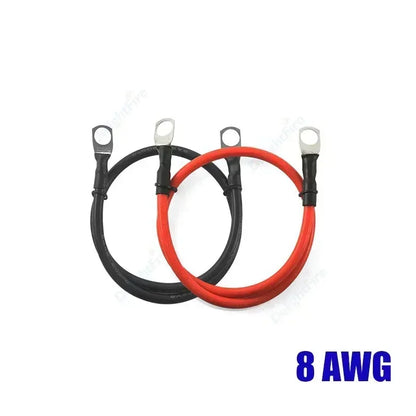 8 AWG Gauge 8.3mm2 Soft Car Battery Inverter Silicone Cable with M6 M8 M10 Terminal Red Black Electric Wire for Auto Solar Truck