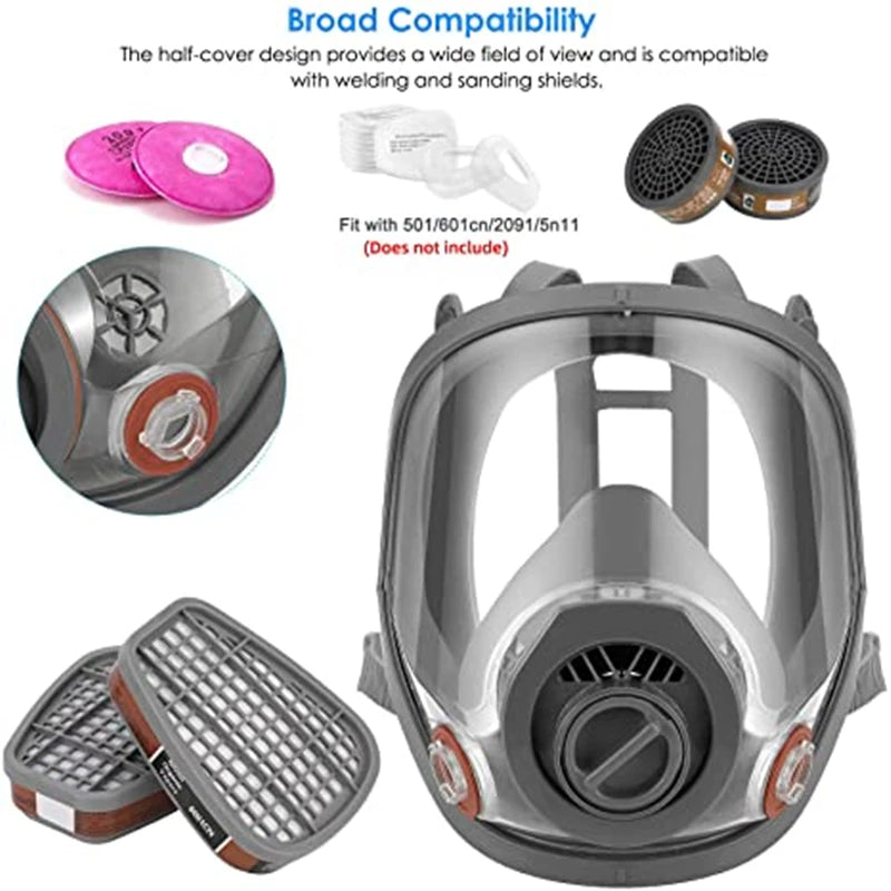 6800 Anti-gas full face mask spray paint chemical grinding activated carbon for gas mechanical polishing logging coating welding