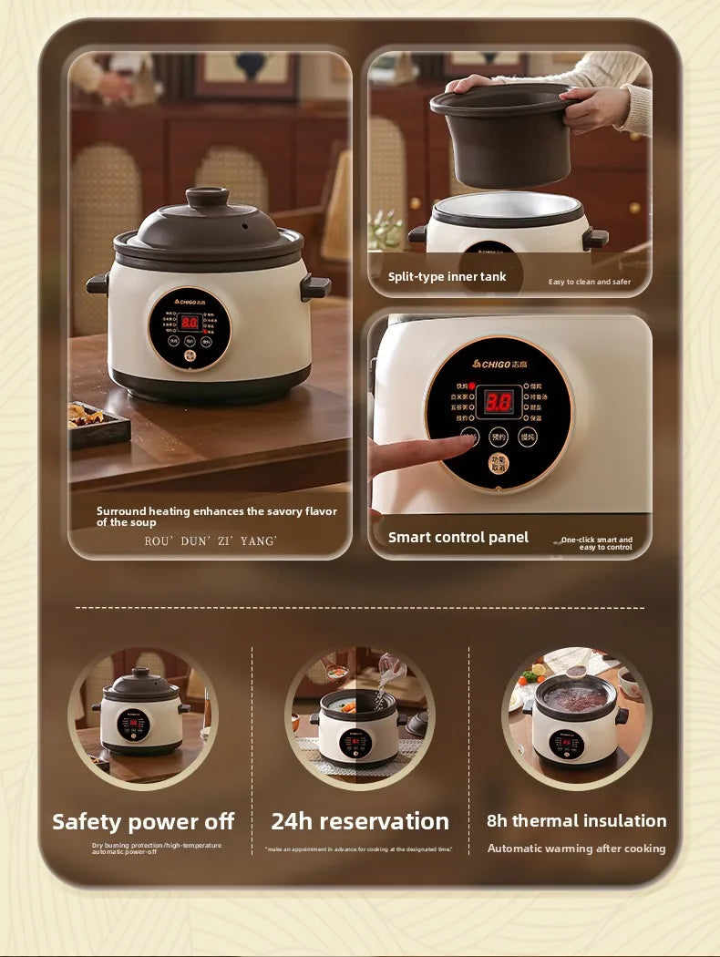 Electric slow cooker for baby food, ceramic household fully automatic stew pot, soup pot, electric slow cooker, porridge cooker