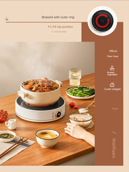 New Electric Ceramic Stove Home Mini Tea Cooker 2000W High Power Induction Cooktop Round Induction Cooker Kitchen Appliances 인덕션