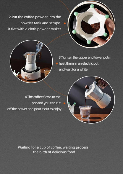 Bincoo Dual Valve Moka Pot Espresso Machine Extraction Coffee Mocha Pot，Electric Heating Furnace Italian Home Barista Tool 220V