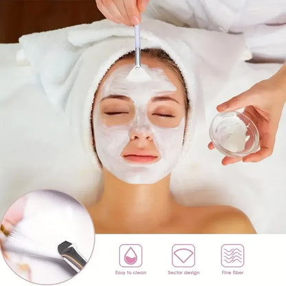 8pcs/set  Facial Brushes Fan Makeup Brushes Soft Portable Mask Brushe Spa Headband Stretchable Hair Wrap Skincare Makeup Tools