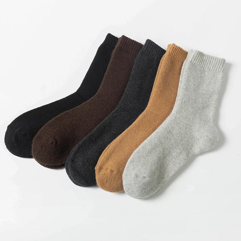 1 Pair Solid Color Wool Socks Men's Sock Women Socks Against Super Thicker Winter Socks High Quality Cold Snow Sock Merino Socks