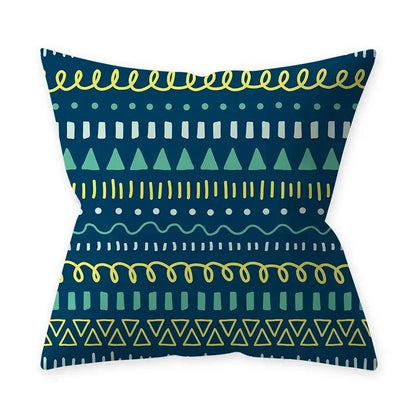 Housse de coussin bleu turquoise, coussins décoratifs pour canapé, housses de coussin géométriques en polyester, 45 x 45 cm, coussins décoratifs, taies d'oreiller simples