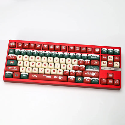 KBDiy Christmas Carnival Keycap Gift KOA Profile Sublimation PBT ISO Keycaps For 60 Wooting Magnetic Mechanical Keyboard Gaming