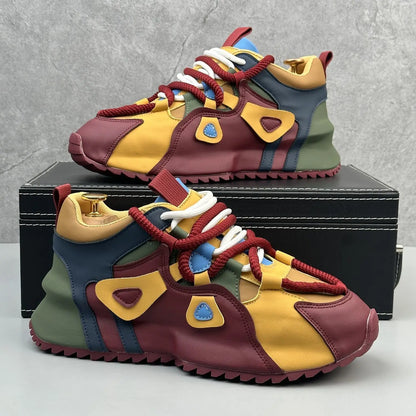 Chunky Sneakers Mens Designer Cover Bottom Sport Shoes Fashion Casual Microfiber Leather Upper Increased Internal Platform Shoes