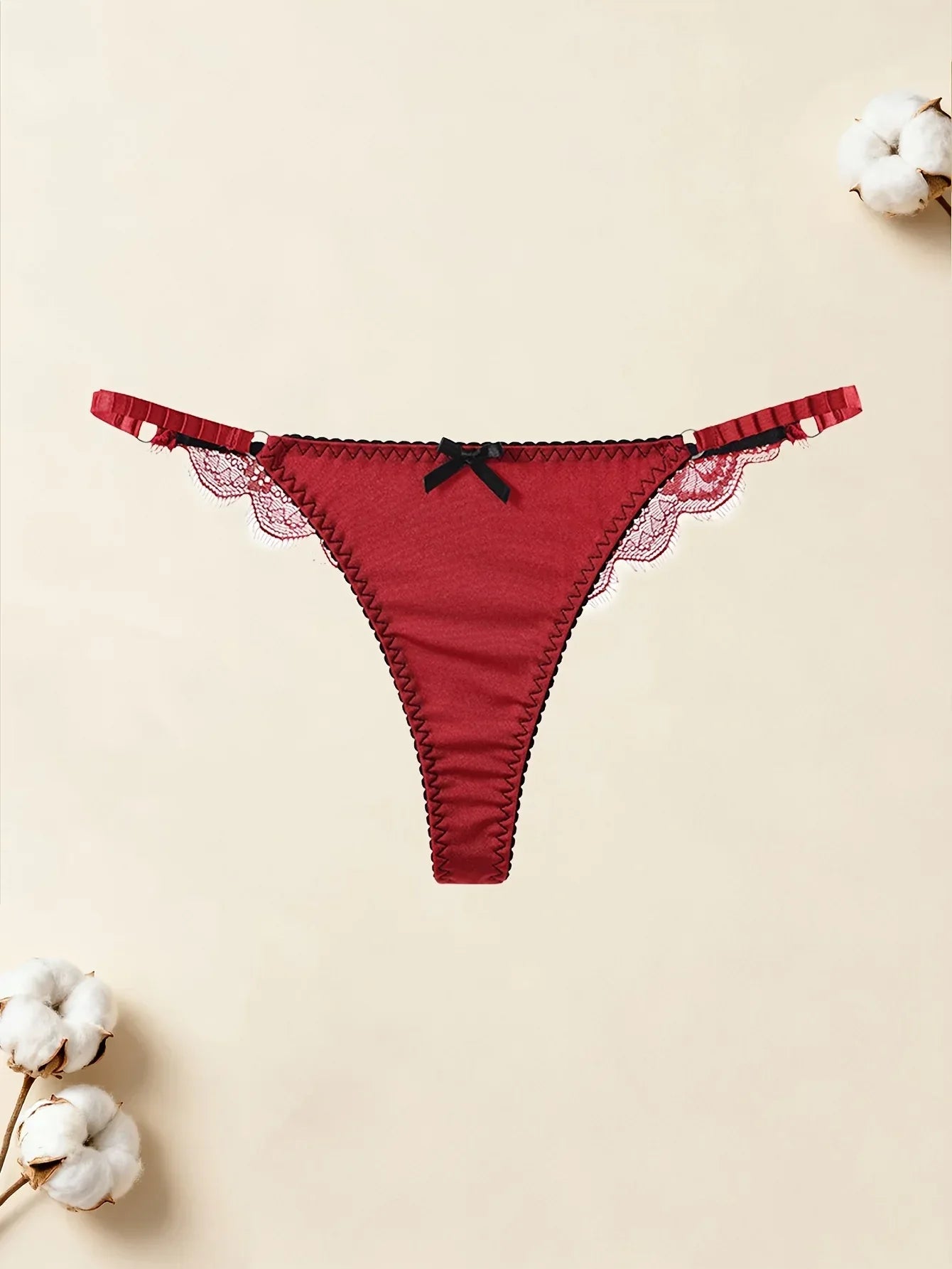 4-piece French sexy lace bow seamless women's thong comfortable soft sports yoga women's underwear