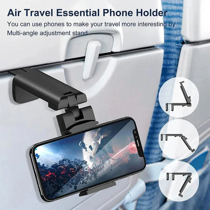Airplane Phone Holder Portable Foldable Desktop Mobile Phone Stand Rotatable Selfie Holding Live Train Seat Clip Lazy Bracket