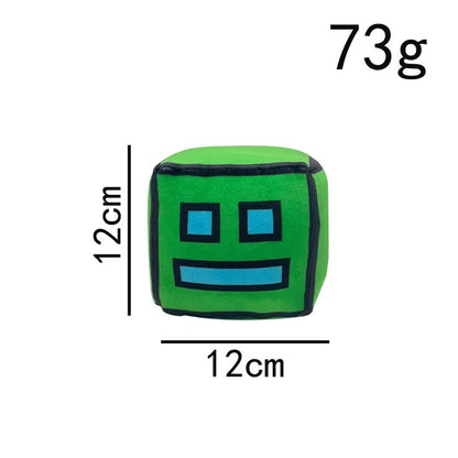 Peluche Cube Geometry Dash de 12 cm pour Halloween, petit coussin en peluche, pendentif carré, cadeau mignon pour les enfants